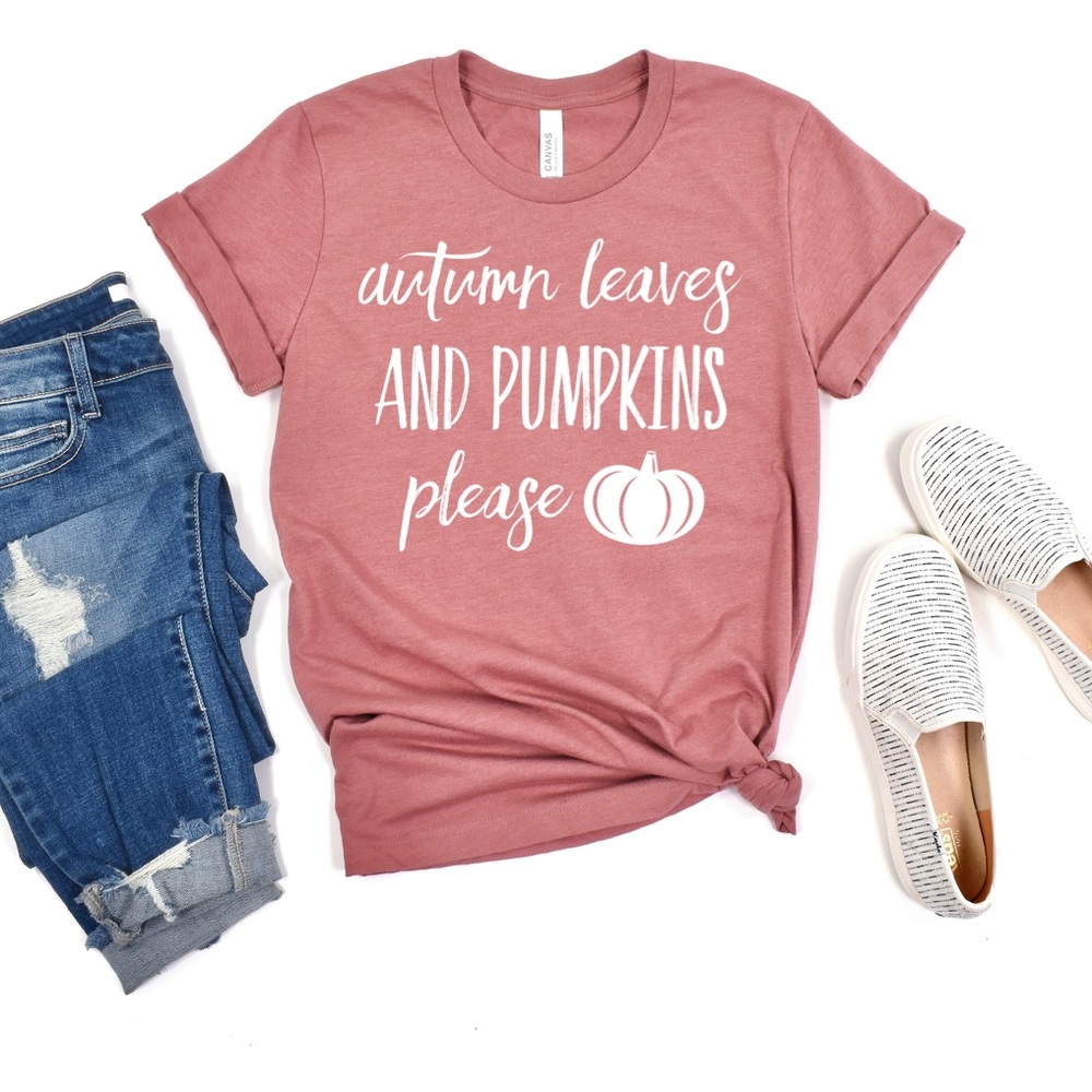 Autumn Pumpkins Fall - Mauve T-shirt, Graphic Tee